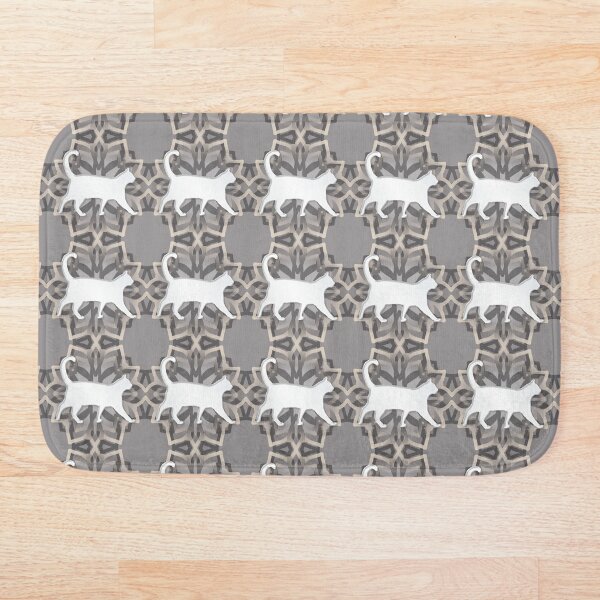 Item preview, White and Grey Cat Mandala Body Silhouette designed and sold by DuFauna.