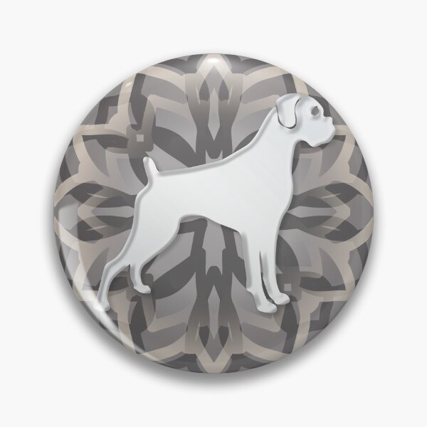 Item preview, White and Grey Boxer Mandala Body Silhouette designed and sold by DuFauna.