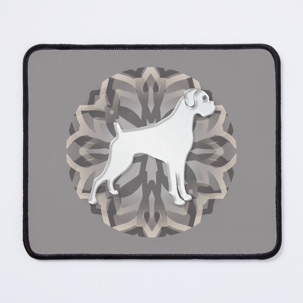Item preview, White and Grey Boxer Mandala Body Silhouette designed and sold by DuFauna.