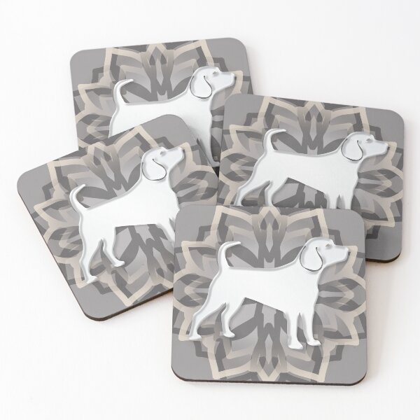 Item preview, White and Grey Beagle Mandala Body Silhouette designed and sold by DuFauna.
