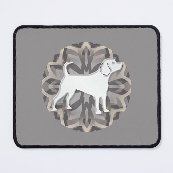 Item preview, Silueta corporal de mandala de beagle blanco y gris designed and sold by DuFauna.