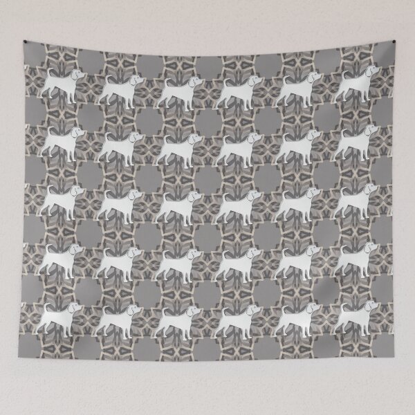 Item preview, White and Grey Beagle Mandala Body Silhouette designed and sold by DuFauna.
