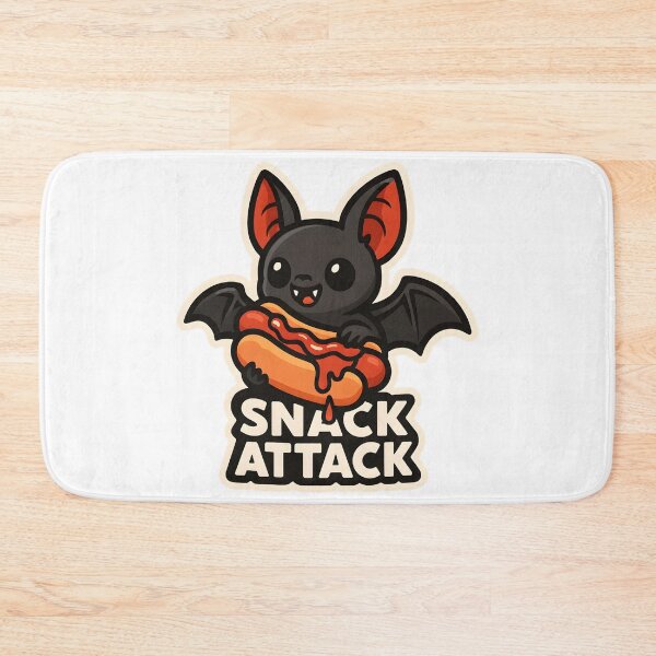 Item preview, Snack Attack — Cute Bat with Hot Dog designed and sold by Cheerioza.