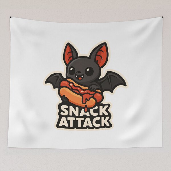 Item preview, Snack Attack — Cute Bat with Hot Dog designed and sold by Cheerioza.