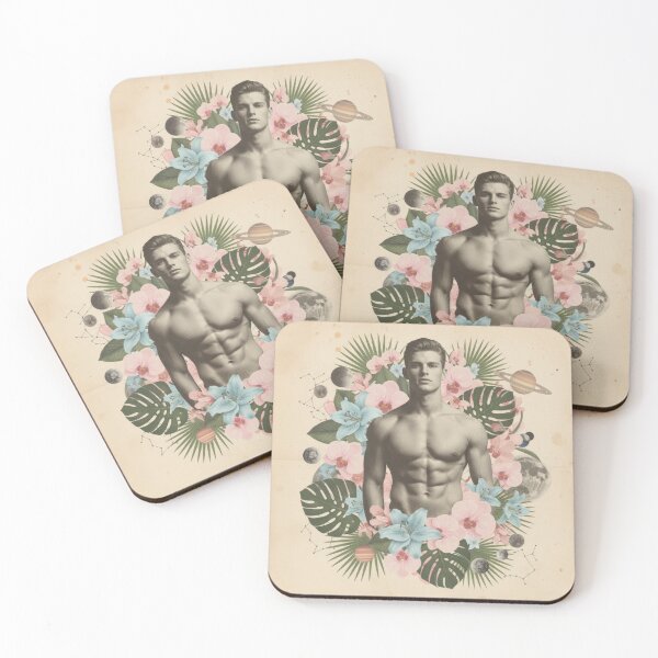 Item preview, Retro Art of Man with Flowers and Space designed and sold by Atlas Kai.