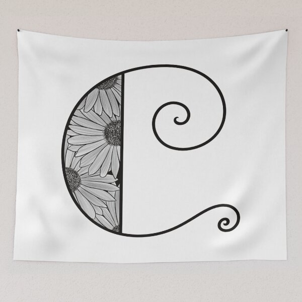 Item preview, Sunflower Inspired Letter C designed and sold by SSN-ART.