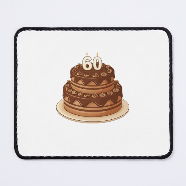Item preview, 60th birthday cake chocolate kawaii cute happy balloon designed and sold by CheeseBlueprint.