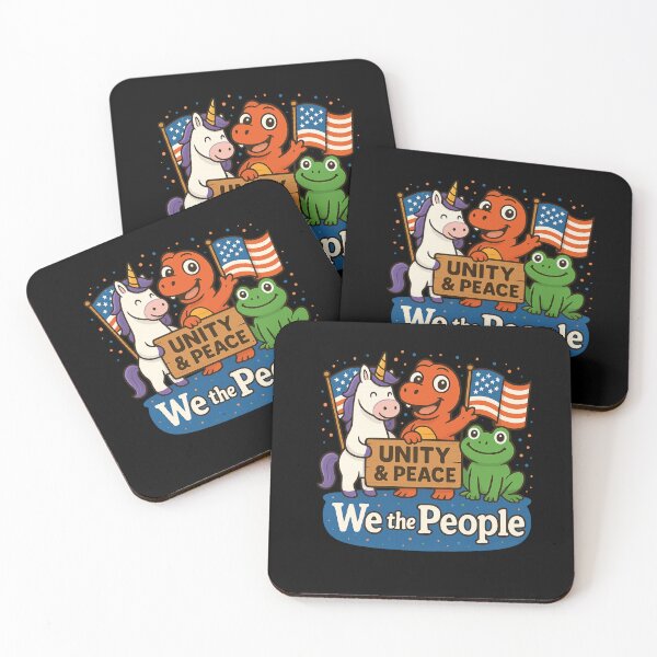 Item preview, Unity & Peace – Patriotic Cartoon Animals Together for America designed and sold by DailyDrivesct.