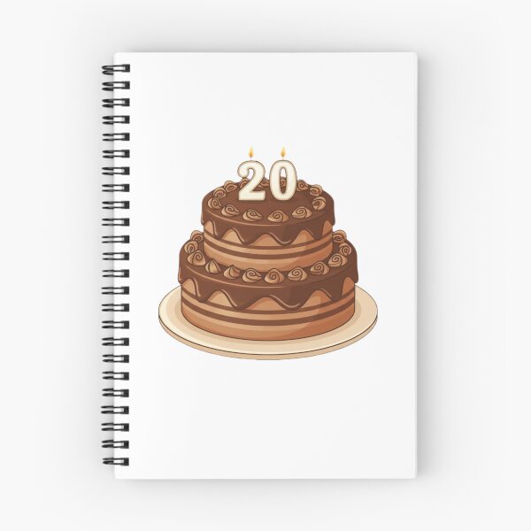 Item preview, 20th birthday cake chocolate kawaii cute happy balloon designed and sold by CheeseBlueprint.