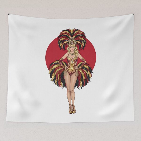 Item preview, Las Vegas Showgirl Glam – Glitter Feathers & Stage Queen Design designed and sold by artworkathome.