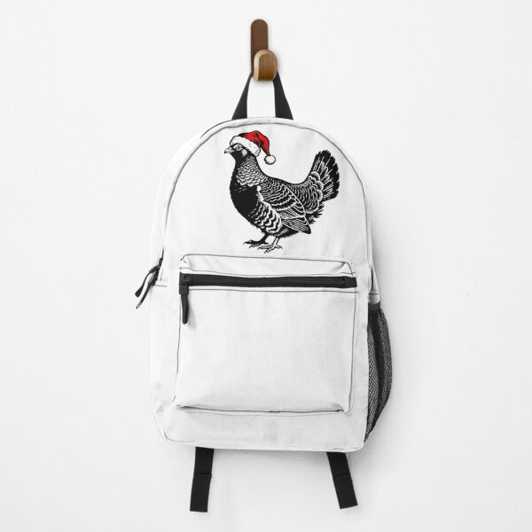 Item preview, Christmas Grouse Silhouette | Bird with Santa Hat | Black and White Holiday Art designed and sold by JollyCritters.
