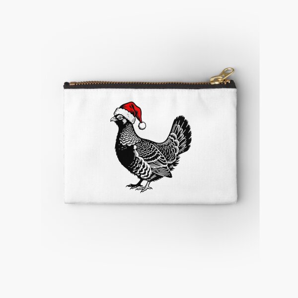 Item preview, Christmas Grouse Silhouette | Bird with Santa Hat | Black and White Holiday Art designed and sold by JollyCritters.