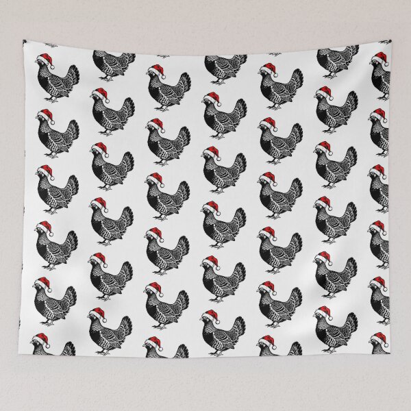 Item preview, Christmas Grouse Silhouette | Bird with Santa Hat | Black and White Holiday Art designed and sold by JollyCritters.