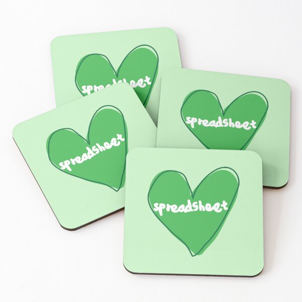 Item preview, Spreadsheet green heart doodle designed and sold by fluffyfamcraft.