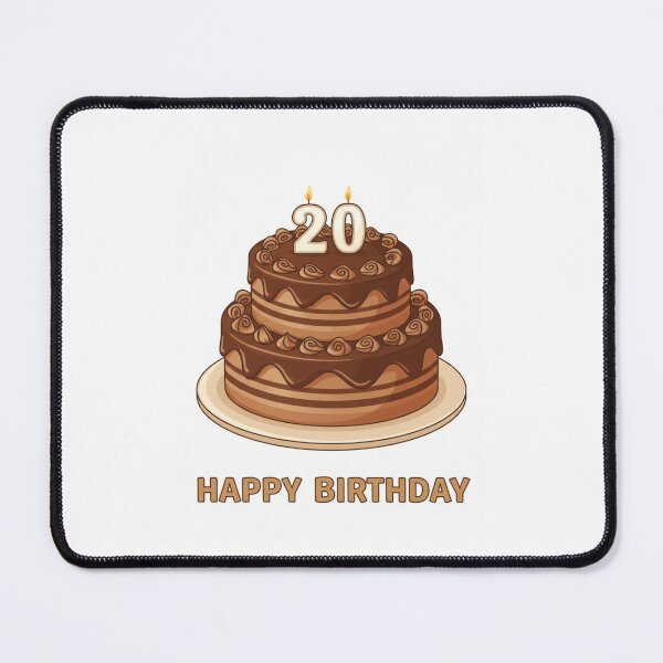 Item preview, 20th birthday cake chocolate kawaii cute happy balloon designed and sold by CheeseBlueprint.