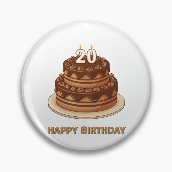 Item preview, 20th birthday cake chocolate kawaii cute happy balloon designed and sold by CheeseBlueprint.