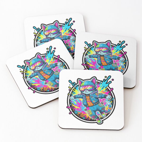 Item preview, Neon Cyberpunk Cat Street Acrobat designed and sold by BlurBlurDesign.