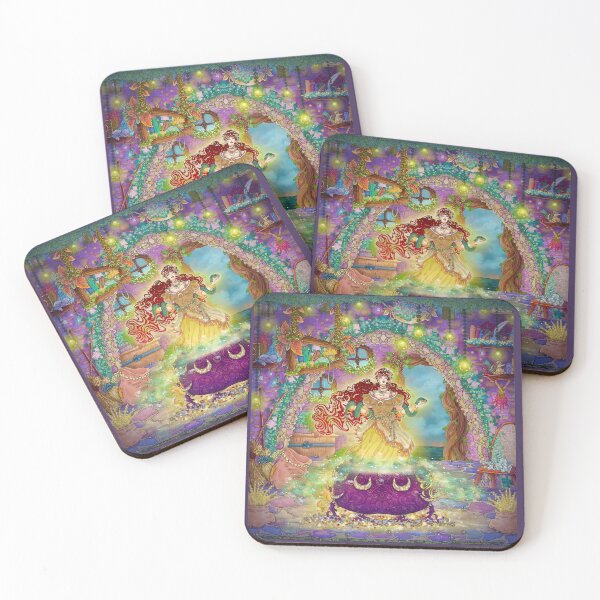 Item preview, Cauldron Witch Gold and Purple Illustration designed and sold by ABHolliART.