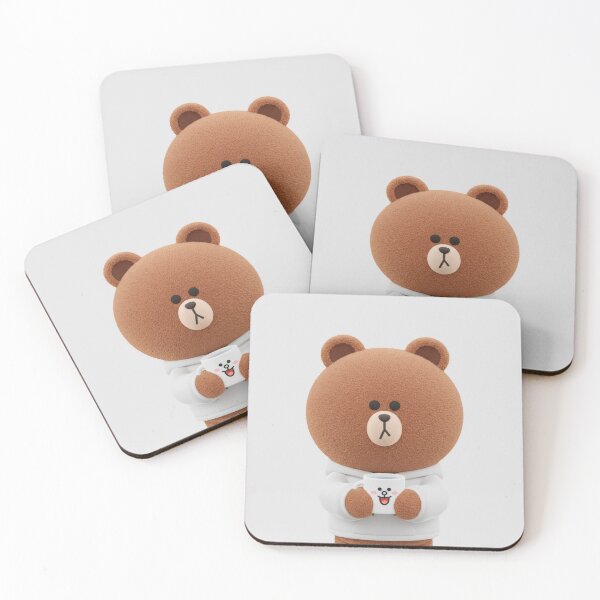 Item preview, LINE Friends Brown Bear Coffee Lover - Kawaii Bear with Coffee Cup - Design for Morning People and Coffee Lovers designed and sold by William Cano.