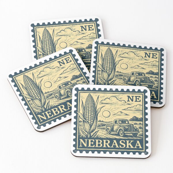Item preview, Nebraska Stamp: Cornfields & Classic Truck designed and sold by Automotive Art by Greg.