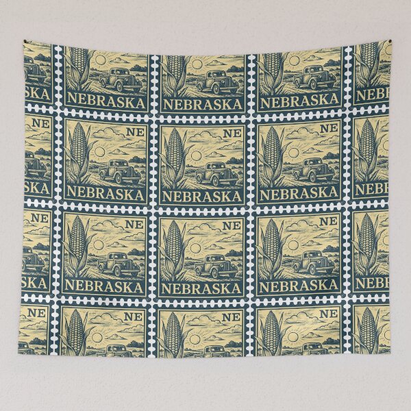 Item preview, Nebraska Stamp: Cornfields & Classic Truck designed and sold by Automotive Art by Greg.