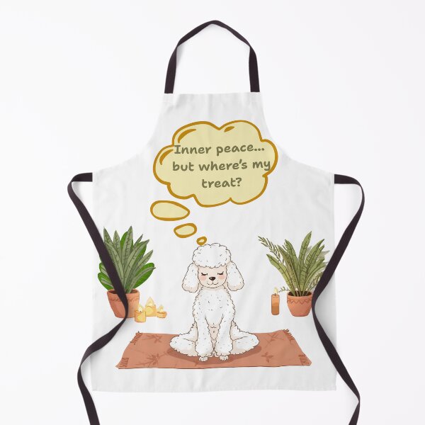 Item preview, "Yoga Dog Wisdom – Funny Poodle Finding Inner Peace (and Treats) meditation" designed and sold by VibranPalette.