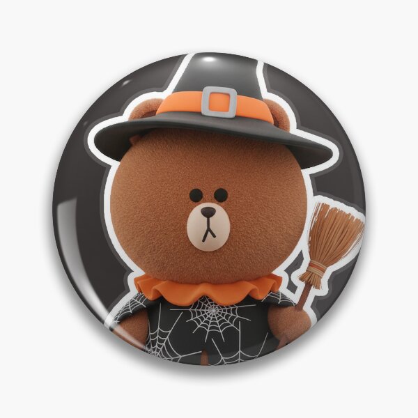 Item preview, LINE Friends Brown Bear Kawaii Witch - Halloween Witch Bear - Spooky Cute Design designed and sold by William Cano.