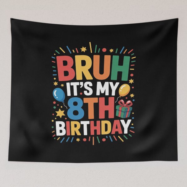 Item preview, Bruh It's My 8th Birthday 8 Year Old Birthday Kids  designed and sold by HuValverdeArt.