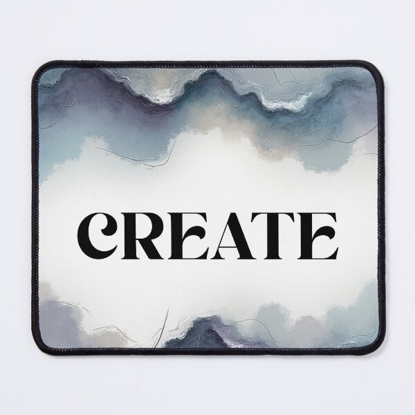 Item preview, Create: A Minimalist, Cosmic Abstraction The Power to Create: Abstract Lunar Art Deep Blue Creation: Minimalist Text and Shape designed and sold by DreamF.