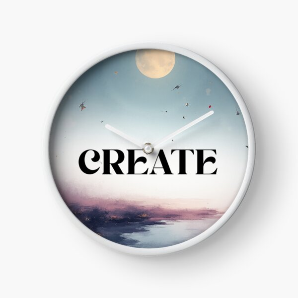 Item preview, Create: A Minimalist, Cosmic Abstraction ​The Power to Create: Abstract Lunar Art ​Deep Blue Creation: Minimalist Text and Shape designed and sold by DreamF.