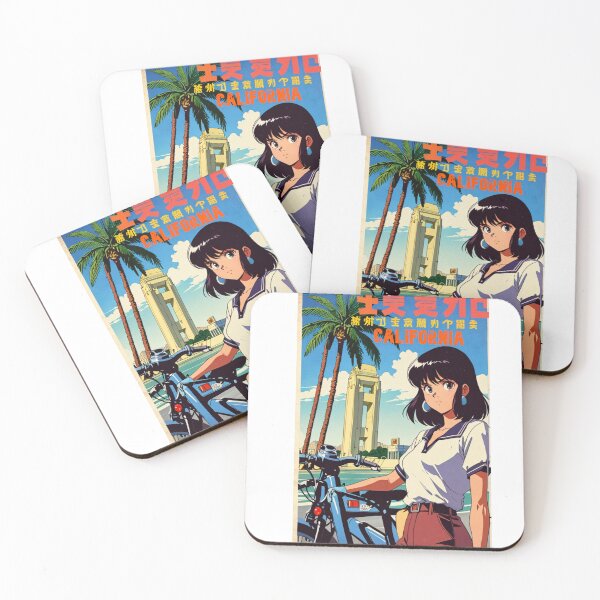 Item preview, Retro Anime Girl Cute California EE.UU Travel 80s Design designed and sold by ANIMEX00.
