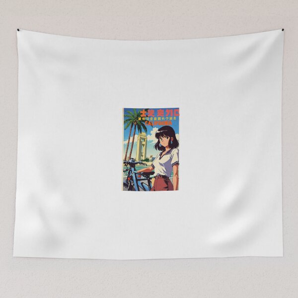 Item preview, Retro Anime Girl Cute California EE.UU Travel 80s Design designed and sold by ANIMEX00.