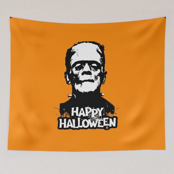 Item preview, Happy Halloween Frankenstien Black And White Design designed and sold by chris-ellis-art.