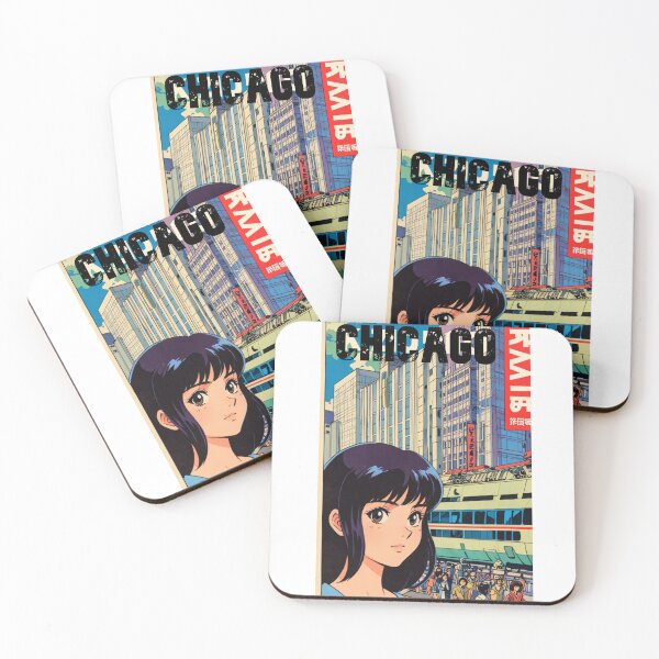 Item preview, Retro Anime Girl Cute Chicago EE.UU Travel 80s Design designed and sold by ANIMEX00.