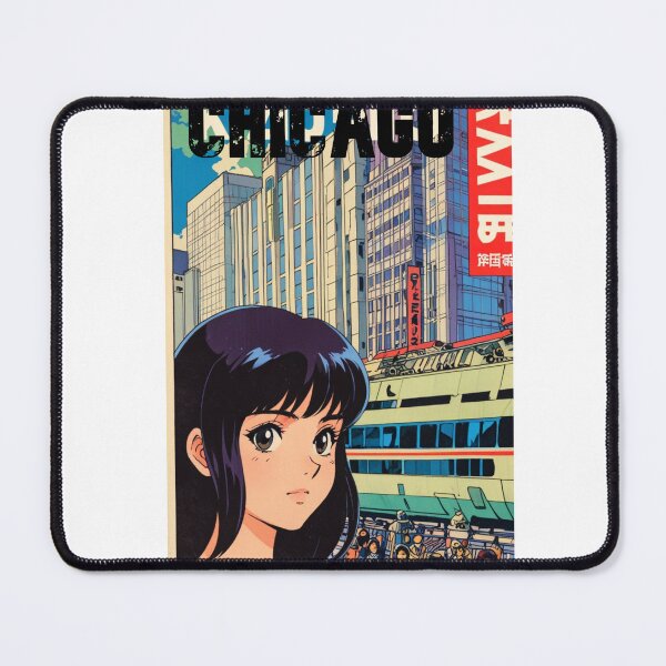 Item preview, Retro Anime Girl Cute Chicago EE.UU Travel 80s Design designed and sold by ANIMEX00.