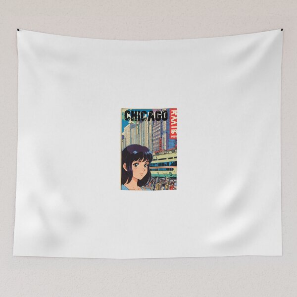 Item preview, Retro Anime Girl Cute Chicago EE.UU Travel 80s Design designed and sold by ANIMEX00.