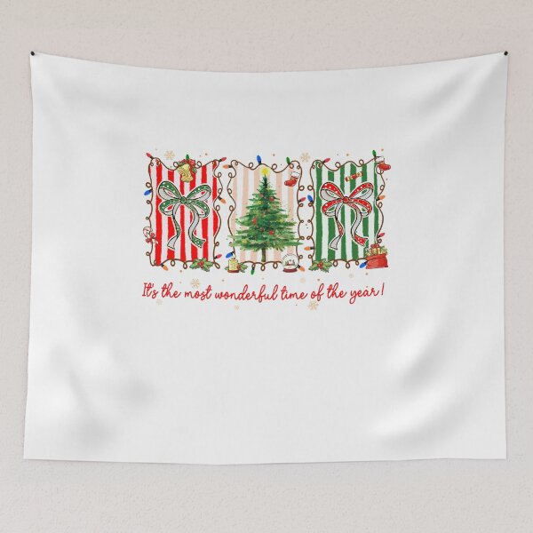 Item preview, Couquette It's The Most Wonderful Time Of The Year,  Holly Jolly, Merry Christmas  designed and sold by vintagearttee.