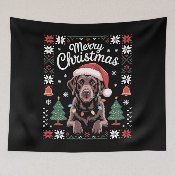 Item preview, Chocolate Labrador Christmas Santa Lab Dog designed and sold by brynatshop.