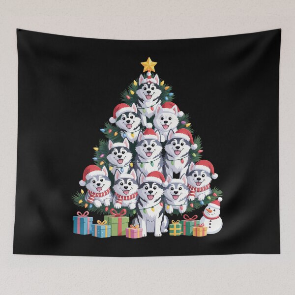 Artikelvorschau, Husky-Weihnachtsbaum Husky-Weihnachten Husky-Mama entworfen und verkauft von brynatshop.