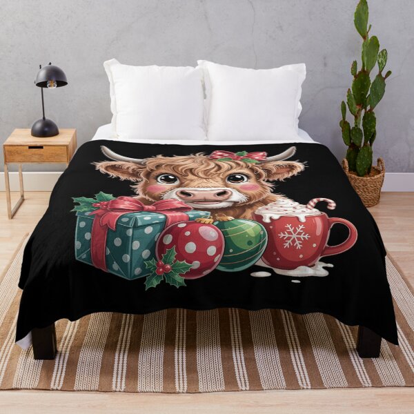 Item preview, Cute Baby Highland Cow Merry Christmas Farmer Cow Xmas designed and sold by brynatshop.
