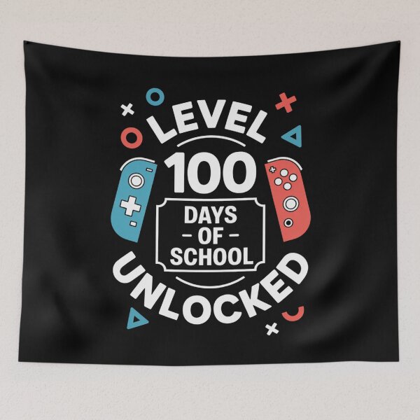 Item preview, Level 100 Days of School Unlocked Gamer Design designed and sold by Gogetgiggles.