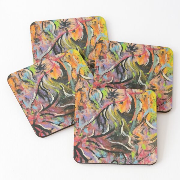 Item preview, Abstract colorful acrylic painting print designed and sold by ConfuzRandomly.
