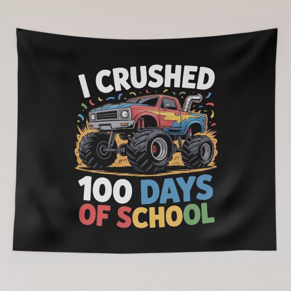 Item preview, I Crushed 100 Days of School Monster Truck Design designed and sold by Gogetgiggles.