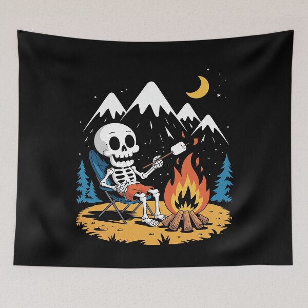 Item preview, Skeleton Camping Lazy Halloween Skull Camp Camper designed and sold by ClassicAnthony.