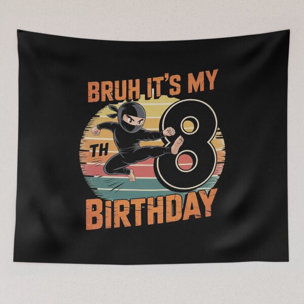 Item preview, Bruh It's My 8th Birthday Martial Arts Ninja 8 Years Old  designed and sold by HuValverdeArt.