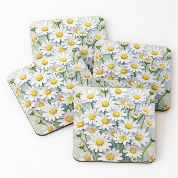 Item preview, White daisy flowers. White flowers blossom. Wild flowers. White daisy floral design. Daisy art. Country daisy with yellow heart. designed and sold by PlaceToBuyGifts.