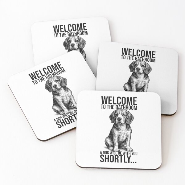Item preview, Welcome to the Bathroom, a Dog Will Be With You Shortly – Funny Beagle Design designed and sold by xndrlab.