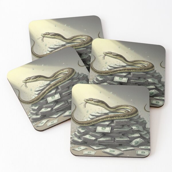 Item preview, Serpent of Wealth – Symbolic Snake on Money Pile Design designed and sold by Cristhian Almanza.