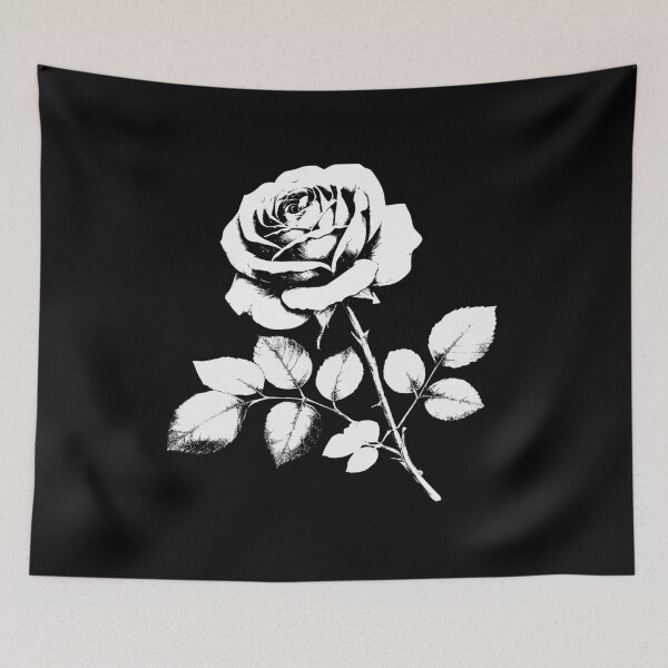 Item preview, Rose White Black Vintage Cool Urban Design Shapes Mania designed and sold by Shapes-Mania.