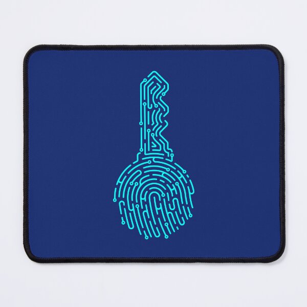 Item preview, concept of private key or digital key, lined graphic of key shape combined with fingerprint managed in editable path designed and sold by NiamLab.